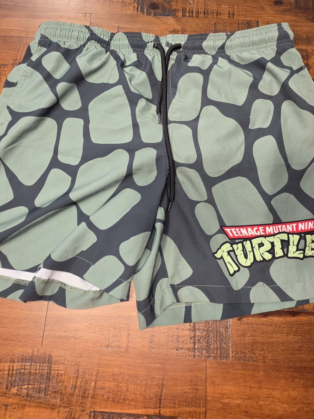 Teenage Mutant Ninja Turtles Green Graphic Swim Trunks for Men